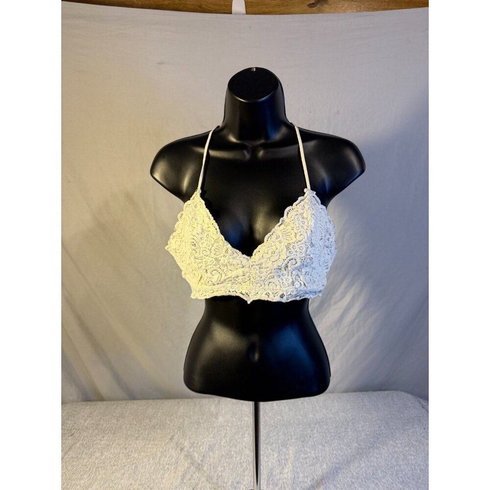 Fairy Angel Crochet Bra Top Strappy Women’s Large L Festival Sweet Sexy Lace